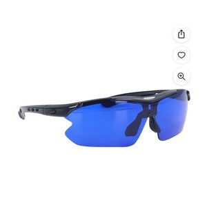 New OTVIAP Wrap Around Unisex Sunglasses, Black Frame, One Size Fits Most